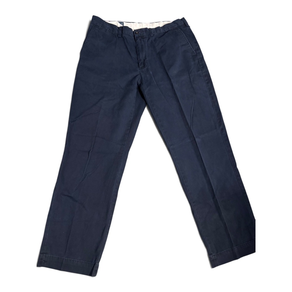 Polo Ralph Lauren Preston Pant Mens 36x32 Indigo Blue Cotton Chinos Vintage
